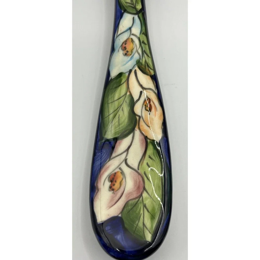 Ceramic Utensils Wall Hanging Decor knife and ladle blue 13.5